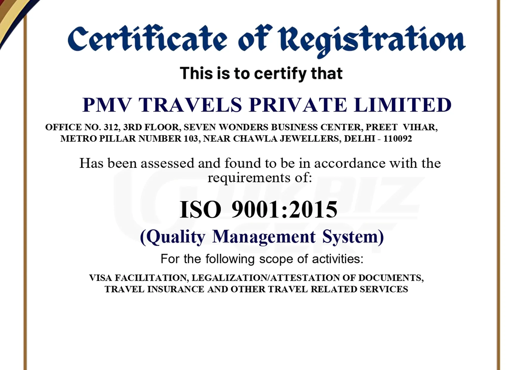 ISO 9001 Certificate